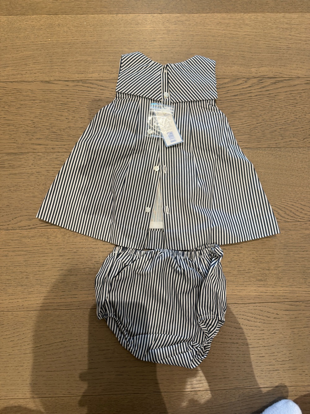 Jacadi Navy and White Striped Kids Matching Set - Picture 2 of 3